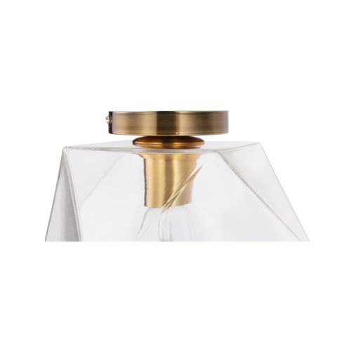 Plafonnier Design En Verre Et En Métal Transparent