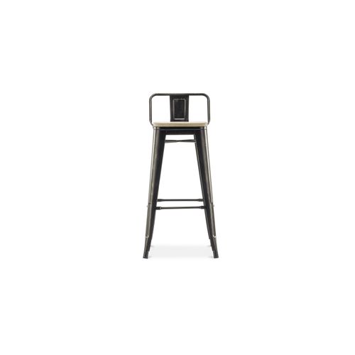 Tabouret De Bar Avec Dossier - Design Industriel - 76 Cm - Metalix Lavande