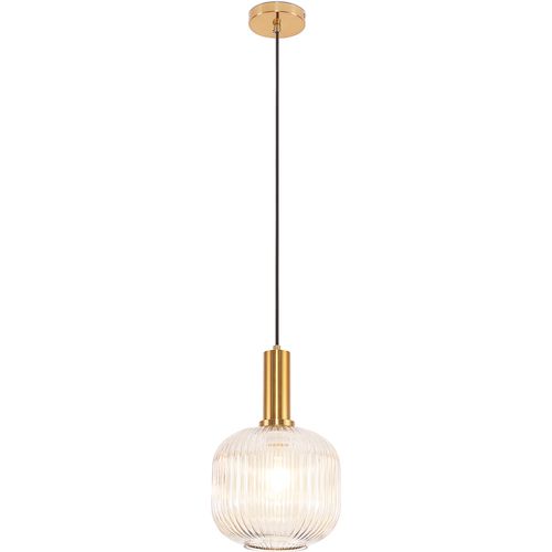 Lampe De Plafond Design Moderne, Verre Et Métal - Genoveva Beige