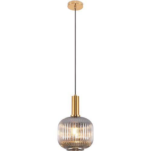 Lampe De Plafond Design Moderne, Verre Et Métal - Genoveva Gris Transparent