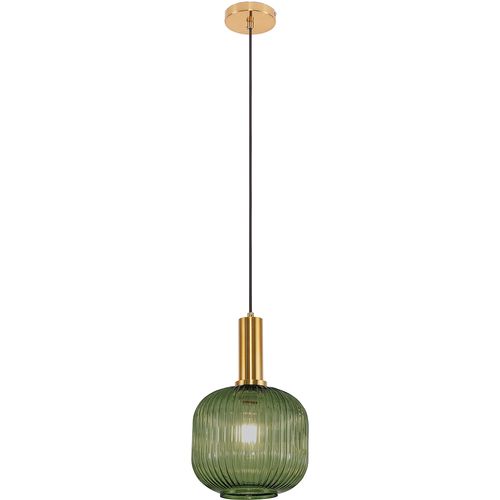 Lampe De Plafond Design Moderne, Verre Et Métal - Genoveva Vert