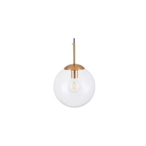 Lampe Suspension Dorée Design En Verre Transparent