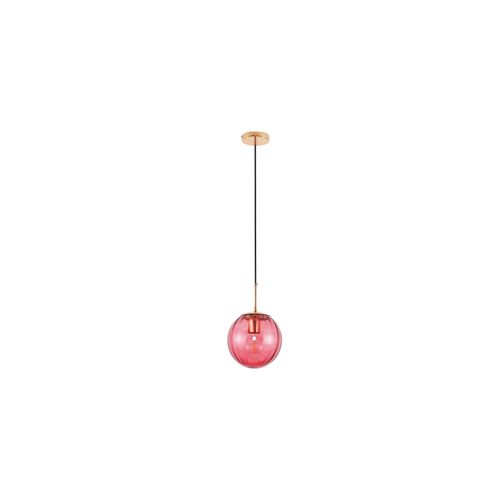 Lampe Suspension Dorée Design En Verre Rose