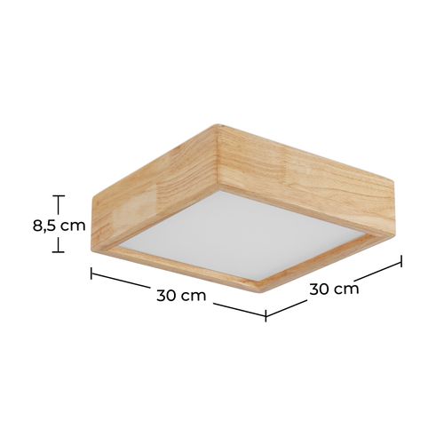 Plafonnier LED En Bois Design Scandinave - Lares Bois Naturel