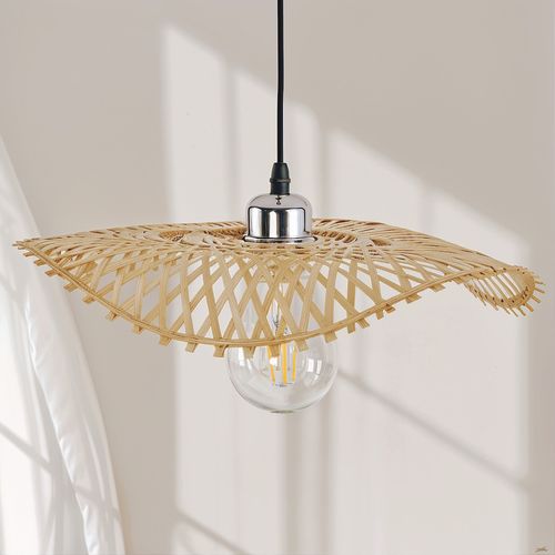 Lampe Suspension Artisanale Design Design Boho Bali En Bambou - Brena Bois Naturel
