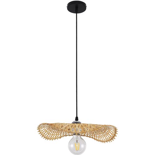 Lampe Suspension Artisanale Design Design Boho Bali En Bambou - Brena Bois Naturel