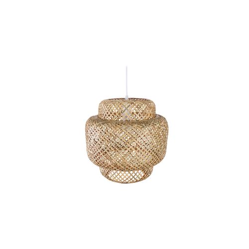 Lampe Suspension Artisanale Design Boho Bali En Bambou - Serena Bois Naturel