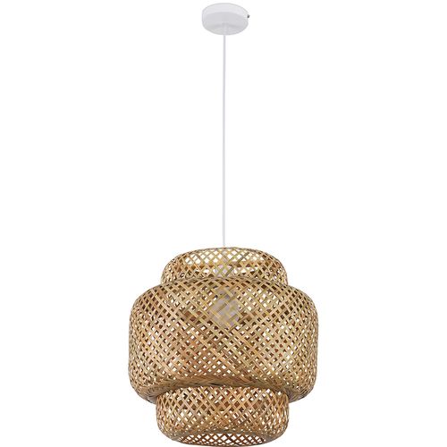 Lampe Suspension Artisanale Design Boho Bali En Bambou - Serena Bois Naturel