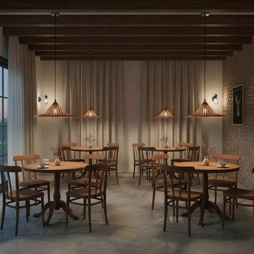 Lampe Plafonnier Artisanale Design Boho Bali En Bambou Bois Naturel