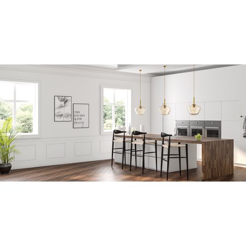 Lampe Suspension Design Dorée En Verre Beige