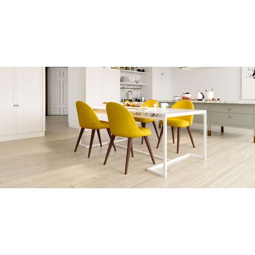 Chaise De Salle à Manger - Tapissée En Tissu - Style Scandinave - Bennett Beige