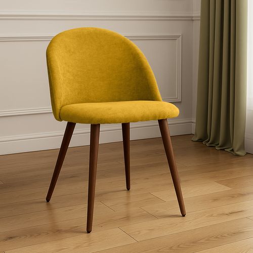 Chaise De Salle à Manger - Tapissée En Tissu - Style Scandinave - Bennett Beige