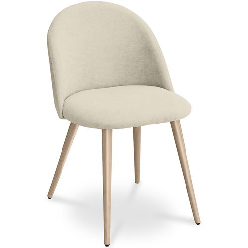 Chaise De Salle à Manger - Tapissée En Tissu - Style Scandinave - Bennett  Beige