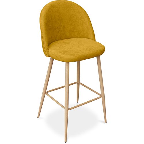 Tabouret Tapissé En Tissu - Design Scandinave - 76cm - Bennett Crème