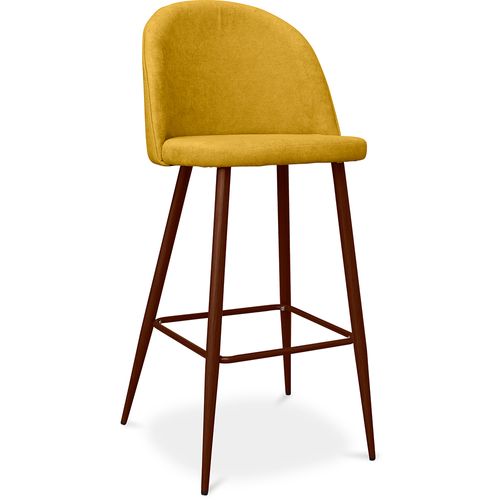 Tabouret Rembourré En Tissu - Design Scandinave - 76cm - Bennett Beige