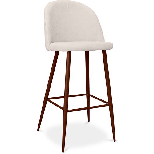 Tabouret Rembourré En Tissu - Design Scandinave - 76cm - Bennett Crème
