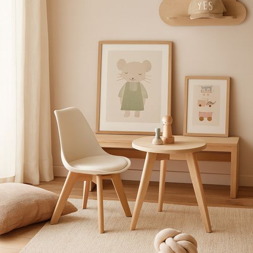 Chaise Rembourrée à Haut Dossier Pour Enfants Rose