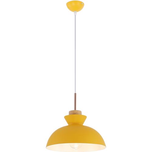 Lampe Suspension Design Scandinave En Métal Et Bois  Jaune