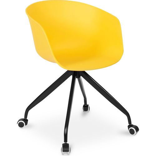 Chaise De Bureau Design Avec Accoudoirs Et Roues Jaune