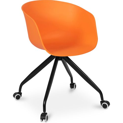 Chaise De Bureau Design Avec Accoudoirs Et Roues Orange