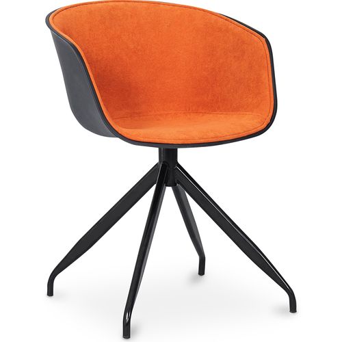 Chaise De Bureau Design Noire Rembourrée Avec Accoudoirs Orange