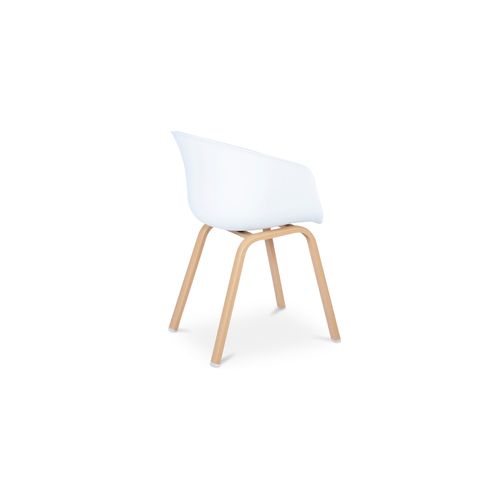 Chaise De Salle à Manger Blanche Rembourrée Avec Accoudoirs Orange