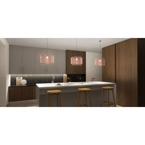 Suspension à Structure En Fil Doré