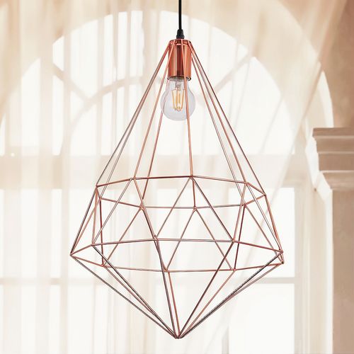 Lampe à Pendentif De Style Rétro En Diamant Doré