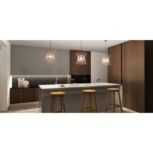 Plafonnier Rétro - Suspension Design - Lena Rose Doré