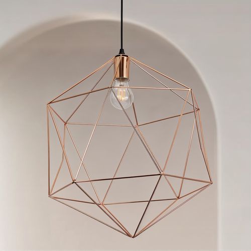 Lampe Suspendue En Fil De Fer De Conception Rétro Noir