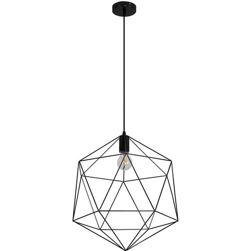 Lampe Suspendue En Fil De Fer De Conception Rétro Noir