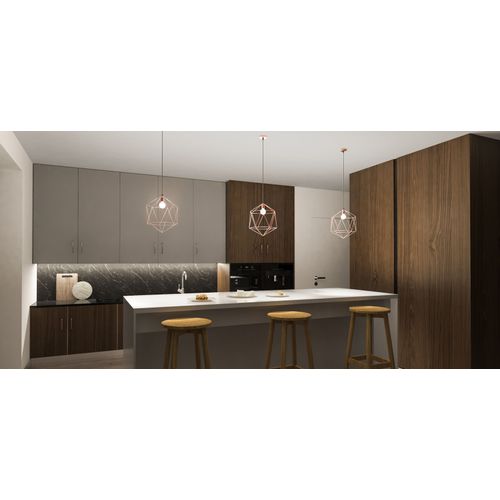 Lampe Suspendue En Fil De Fer De Conception Rétro Rose Doré