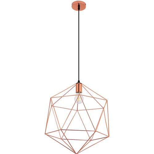 Lampe Suspendue En Fil De Fer De Conception Rétro Rose Doré