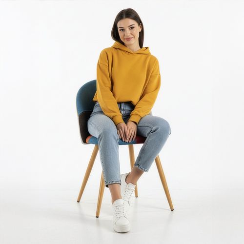 Chaise De Salle à Manger Tapissée Scandi Retro Design Patchwork Pieds En Bois - Bennett Fiona