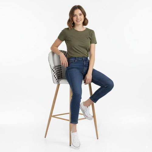 Tabouret Tapissé Patchwork - Style Scandinave - Noir Et Blanc - Bennett Blanc / Noir