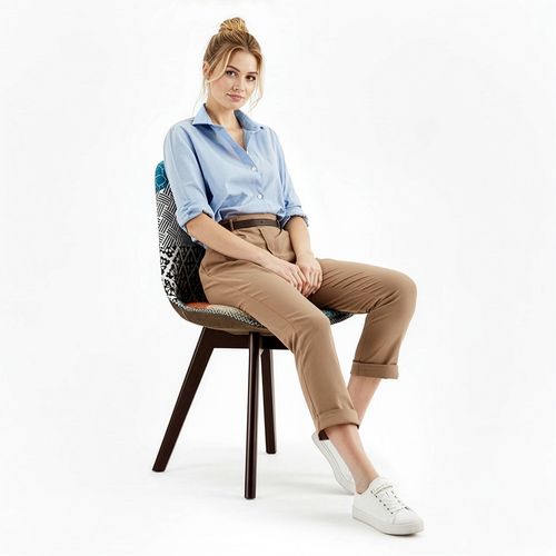 Chaise à Manger Brielle Design Scandi Rétro Pieds Foncés - Multicolore Premium Nouvelle Édition - Pa