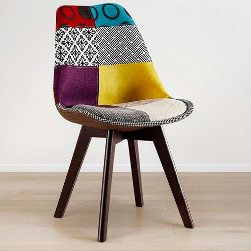 Chaise à Manger Brielle Design Scandi Rétro Pieds Foncés - Multicolore Premium Nouvelle Édition - Pa