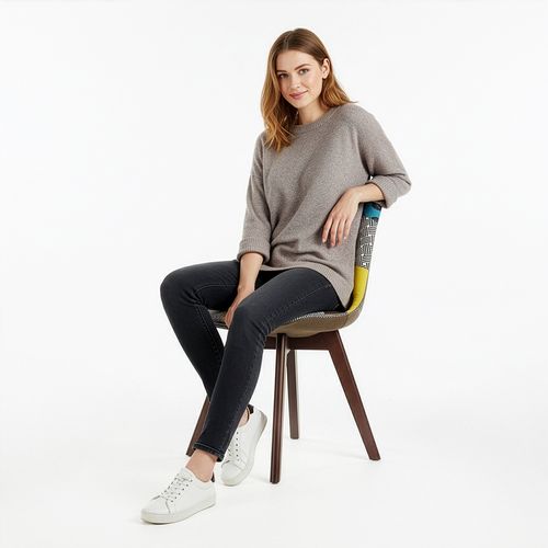 Chaise à Manger Brielle Design Scandi Rétro Pieds Foncés - Multicolore Premium Nouvelle Édition - Pa