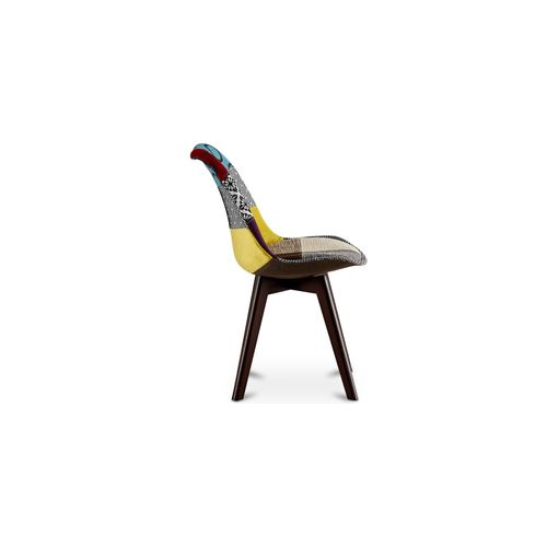 Chaise à Manger Brielle Design Scandi Rétro Pieds Foncés - Multicolore Premium Nouvelle Édition - Pa