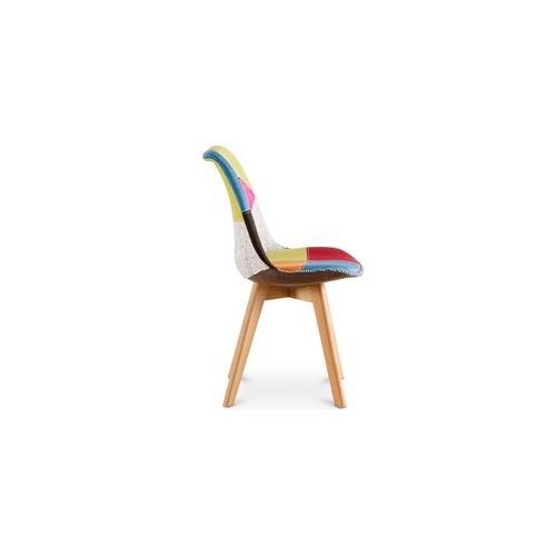 Chaise à Manger Brielle Design Scandi Rétro - Multicolore Premium Nouvelle Édition - Patchwork Fion