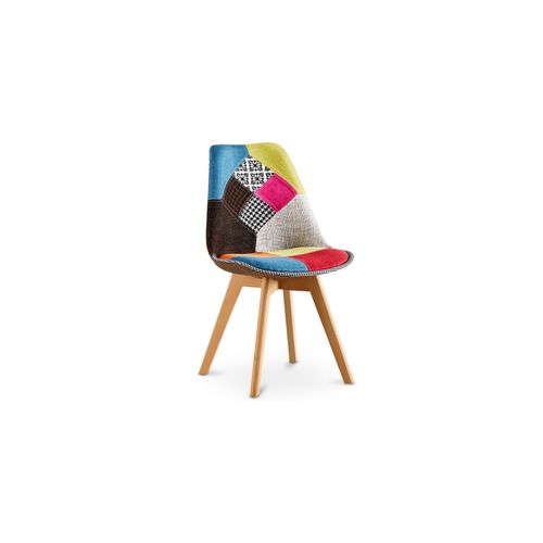 Chaise à Manger Brielle Design Scandi Rétro - Multicolore Premium Nouvelle Édition - Patchwork Fion