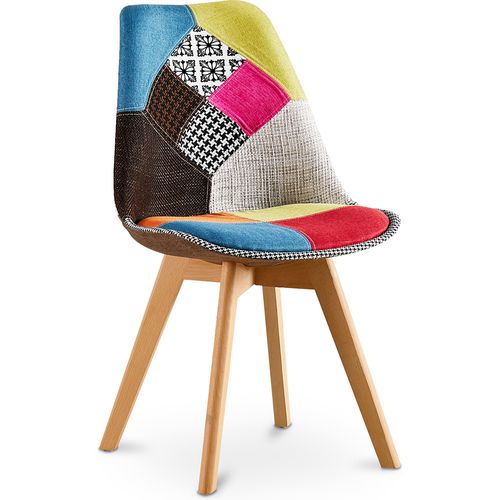 Chaise à Manger Brielle Design Scandi Rétro - Multicolore Premium Nouvelle Édition - Patchwork Fion