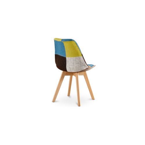 Chaise à Manger Brielle Design Scandi Rétro - Multicolore Premium Nouvelle Édition - Patchwork Fion