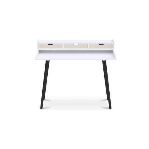 Bureau En Bois Design Style Scandinave - Amund Bois Naturel / Blanc