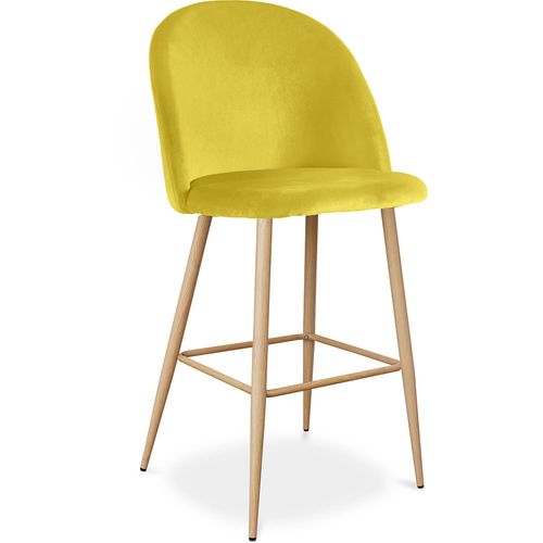 Tabouret Tapissé En Velours - Design Scandinave - Bennett Vert Foncé