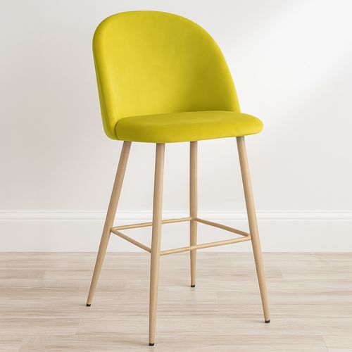 Tabouret Tapissé En Velours - Design Scandinave - Bennett Vert Foncé