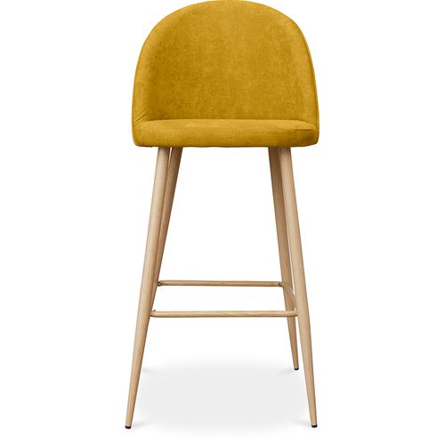 Tabouret Tapissé En Tissu - Design Scandinave - 76cm - Bennett Bleu Pastel