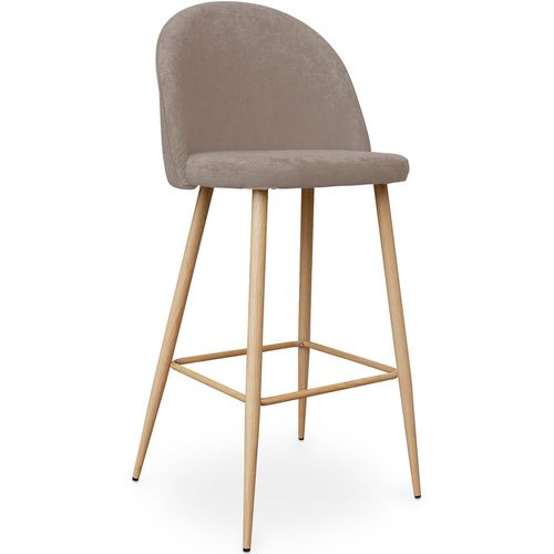 Tabouret Tapissé En Tissu - Design Scandinave - 76cm - Bennett Taupe