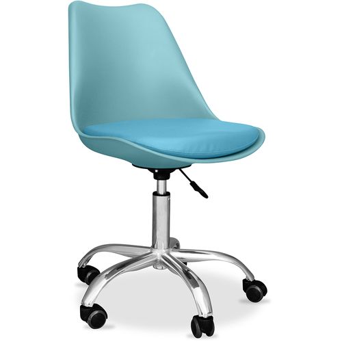 Chaise De Bureau Tulip Pivotante à Roulettes Aigue-marine