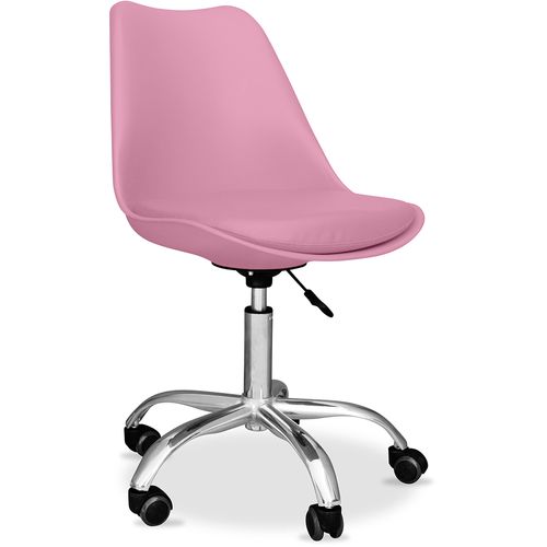 Chaise De Bureau Tulip Pivotante à Roulettes Rose Pâle